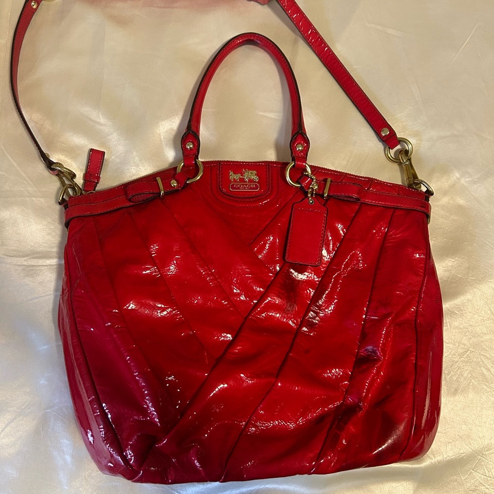 Red coach bag
